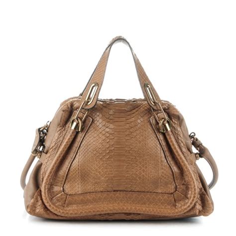 CHLOE Python Medium Paraty Speculoos Brown 